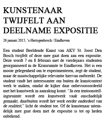 Read more about the article An artist in doubt